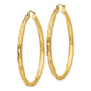 Gold Patterned Diamond-cut Hoop Earrings