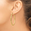 Gold Patterned Diamond-cut Hoop Earrings
