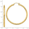 Gold Patterned Diamond-cut Hoop Earrings