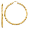 Gold Patterned Diamond-cut Hoop Earrings