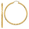 Gold Patterned Diamond-cut Hoop Earrings