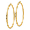 Gold Patterned Diamond-cut Hoop Earrings