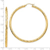 Gold Patterned Diamond-cut Hoop Earrings
