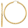 Gold Patterned Diamond-cut Hoop Earrings