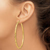 Gold Patterned Diamond-cut Hoop Earrings