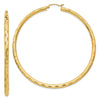 Gold Patterned Diamond-cut Hoop Earrings