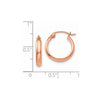 14k Rose Gold 2.75x15mm Polished Tube Hoop Earrings