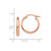 14k Rose Gold 2.75x18mm Polished Tube Hoop Earrings