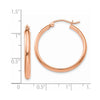 14k Rose Gold 2.75x25mm Polished Tube Hoop Earrings