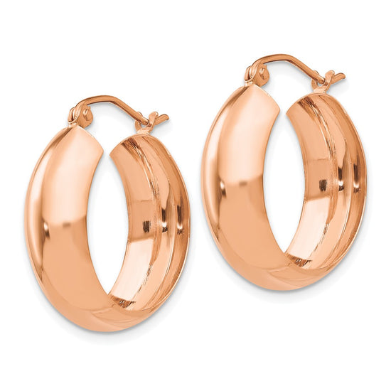 7mm Gold Polished Round Hoop Earrings