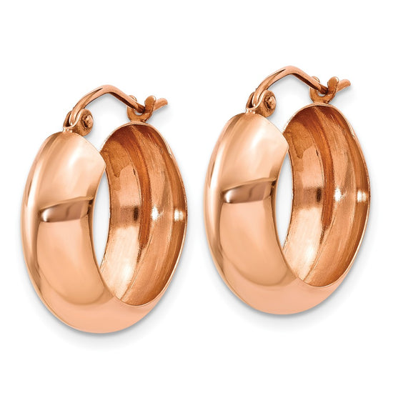 7mm Gold Polished Round Hoop Earrings