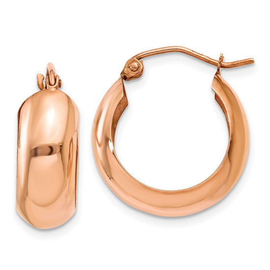 7mm Gold Polished Round Hoop Earrings