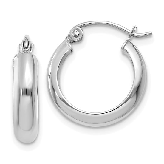 Gold Half-round Tube Hoop Earrings