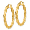 4mm Gold Twisted Tube Hoop Earrings