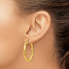 4mm Gold Twisted Tube Hoop Earrings
