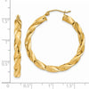 4mm Gold Twisted Tube Hoop Earrings