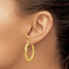 4mm Gold Twisted Tube Hoop Earrings