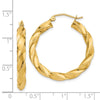 4mm Gold Twisted Tube Hoop Earrings
