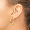 4mm Gold Twisted Tube Hoop Earrings