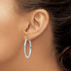 2.5mm Gold Satin Polished Twisted Tube Hoop Earrings