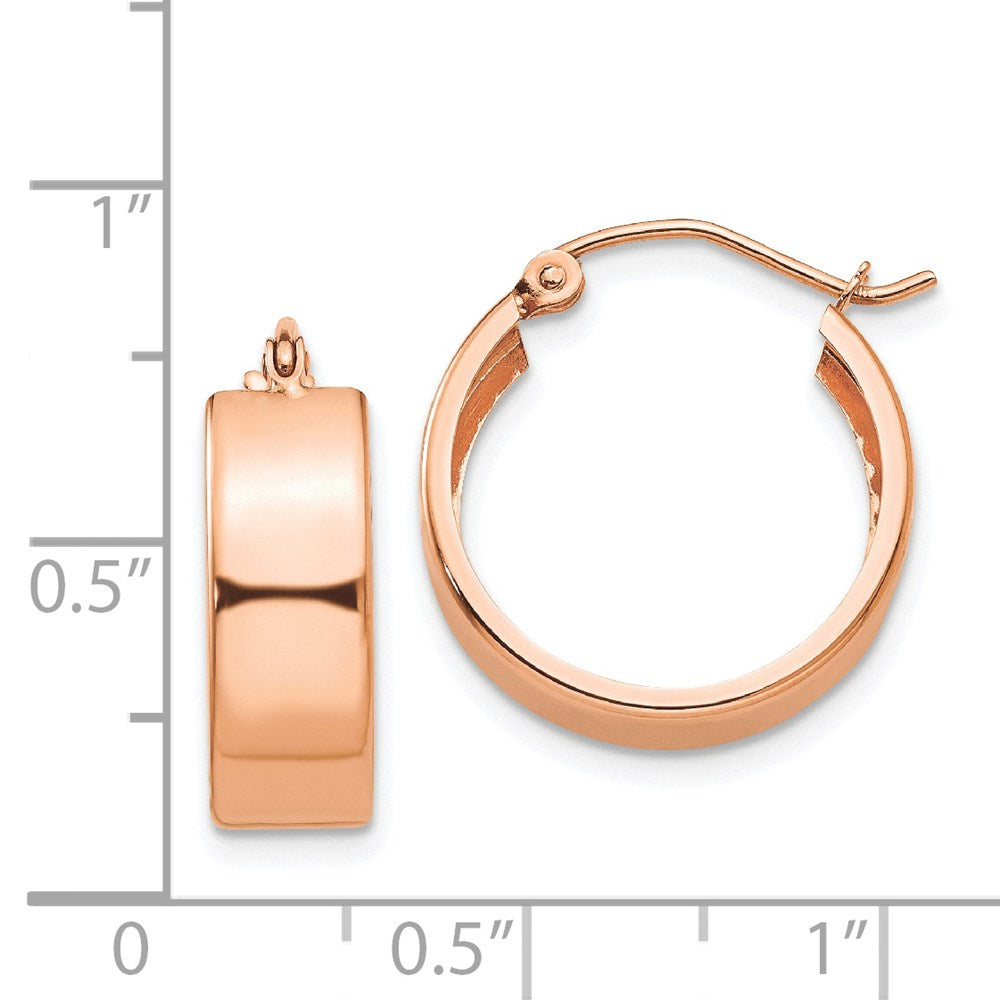 14k Rose Gold 5.5x18mm Polished Hoop Earrings