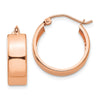 14k Rose Gold 5.5x18mm Polished Hoop Earrings