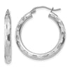 Gold Patterned Diamond-cut Hoop Earrings