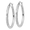 Gold Patterned Diamond-cut Hoop Earrings