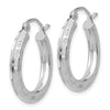 Gold Patterned Diamond-cut Hoop Earrings