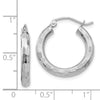 Gold Patterned Diamond-cut Hoop Earrings