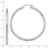 Gold Patterned Diamond-cut Hoop Earrings