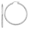 Gold Patterned Diamond-cut Hoop Earrings