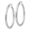 Gold Patterned Diamond-cut Hoop Earrings