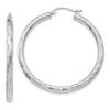 Gold Patterned Diamond-cut Hoop Earrings