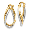 14K Two-Tone Polished Oval Hoop Earrings