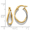 14K Two-Tone Polished Oval Hoop Earrings