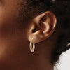 Gold Tri-color Twisted Oval Hoop Earrings