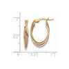 14K Tri-Color Polished Oval Hoop Earrings