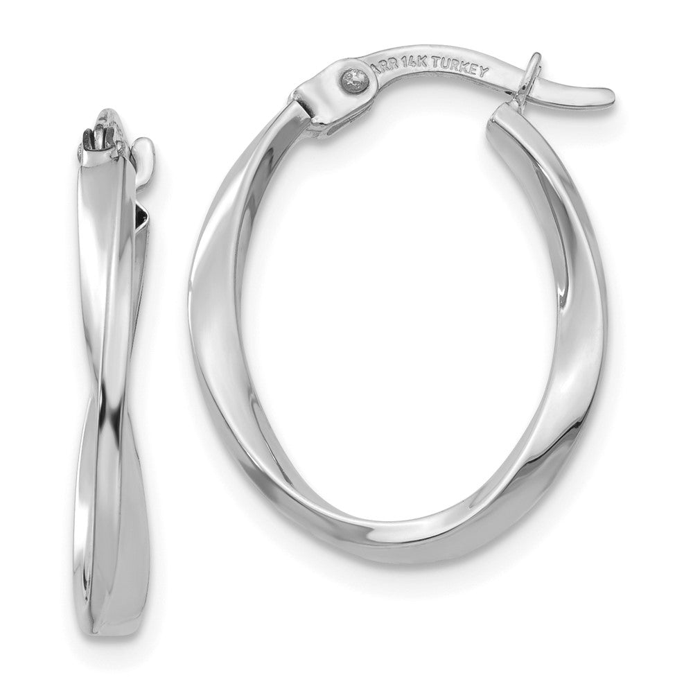 2mm Gold Twisted Oval Hoop Earrings