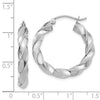 4mm Gold Twisted Tube Hoop Earrings
