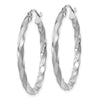 2.5mm Gold Satin Polished Twisted Tube Hoop Earrings