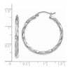 2.5mm Gold Satin Polished Twisted Tube Hoop Earrings