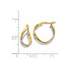 14K Two-Tone Polished Twisted Hoop Earrings
