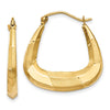 Gold Diamond-cut Satin Hoop Earrings