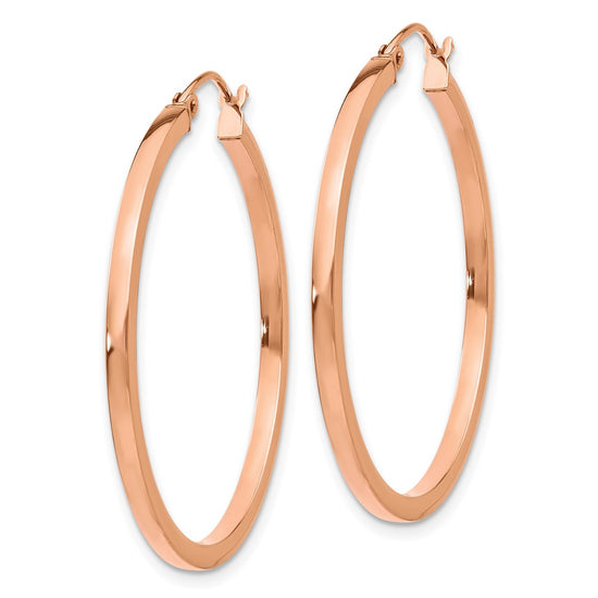 Gold Lightweight Square Tube Hoop Earrings