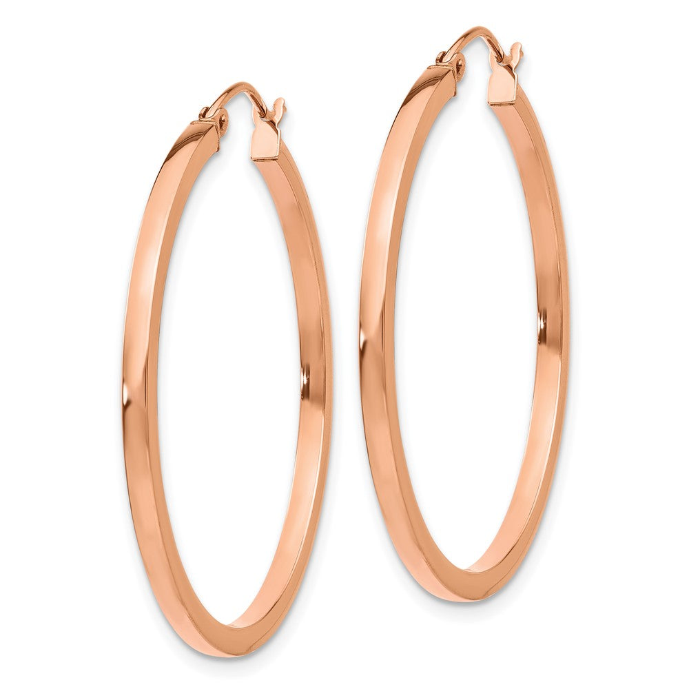 Gold Lightweight Square Tube Hoop Earrings