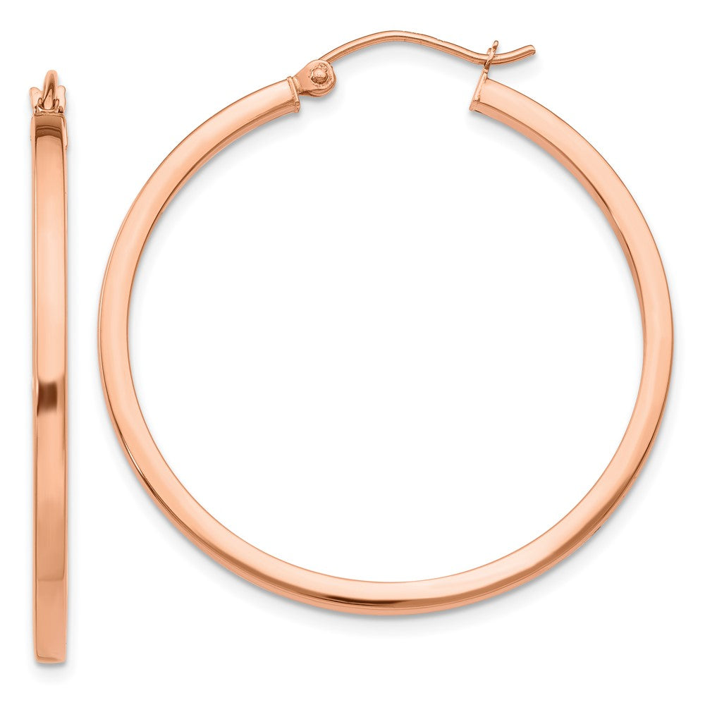 Gold Lightweight Square Tube Hoop Earrings