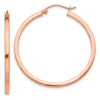 14k Rose Gold 2x35mm Polished Lightweight Square-Tube Hoop Earrings