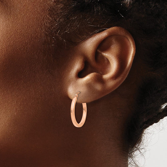 Gold Lightweight Square Tube Hoop Earrings