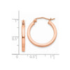 14k Rose Gold 2x20mm Polished Lightweight Square-Tube Hoop Earrings